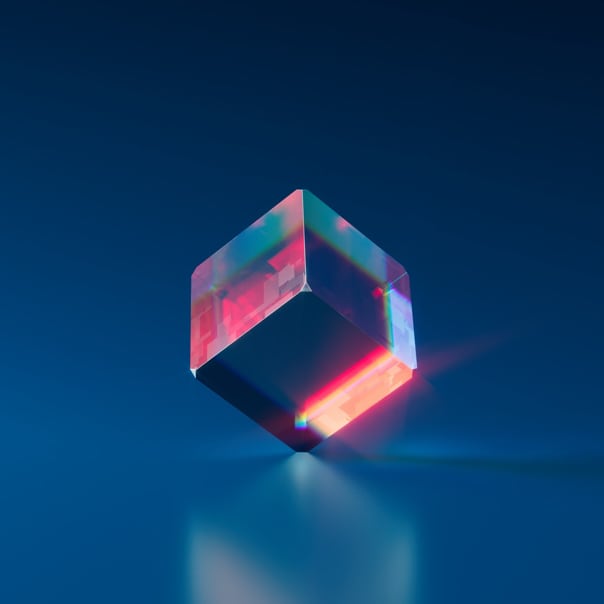 A beautiful glass cube NFT picture